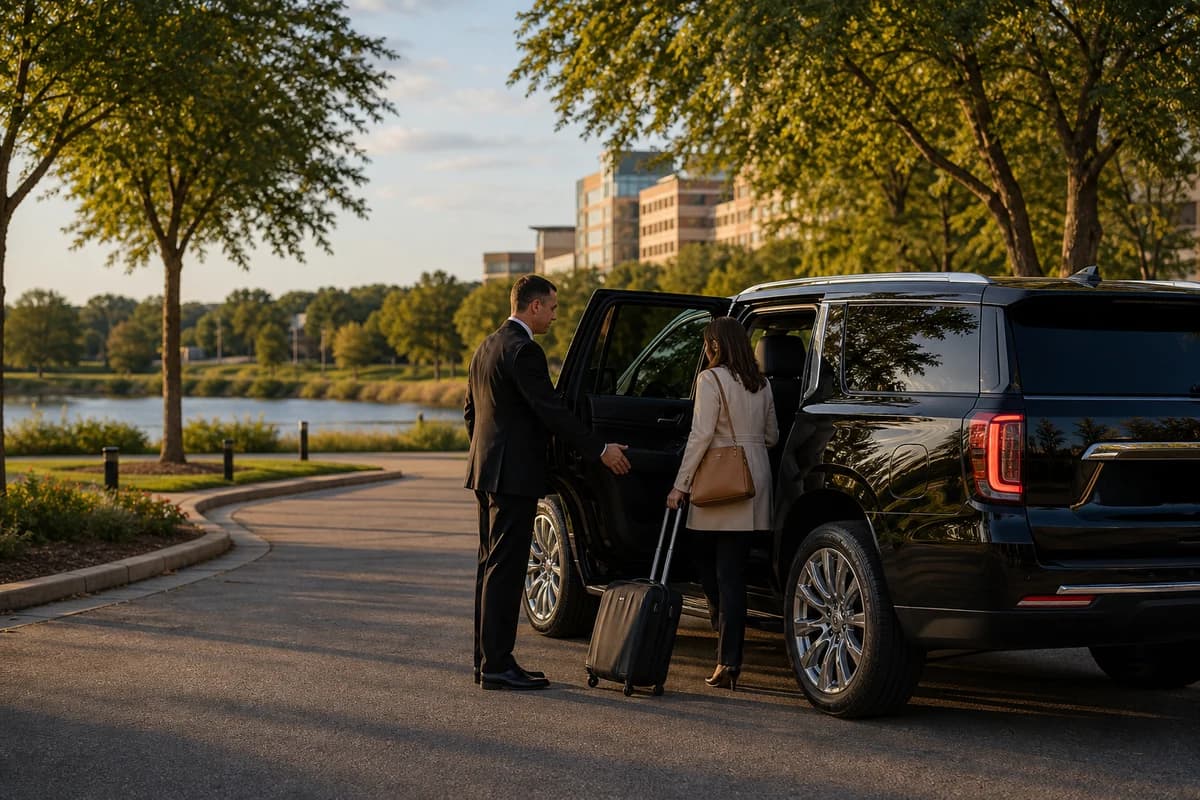 Black luxury SUV ready for a long-distance North Shore run for Duluth car service from the Twin Cities