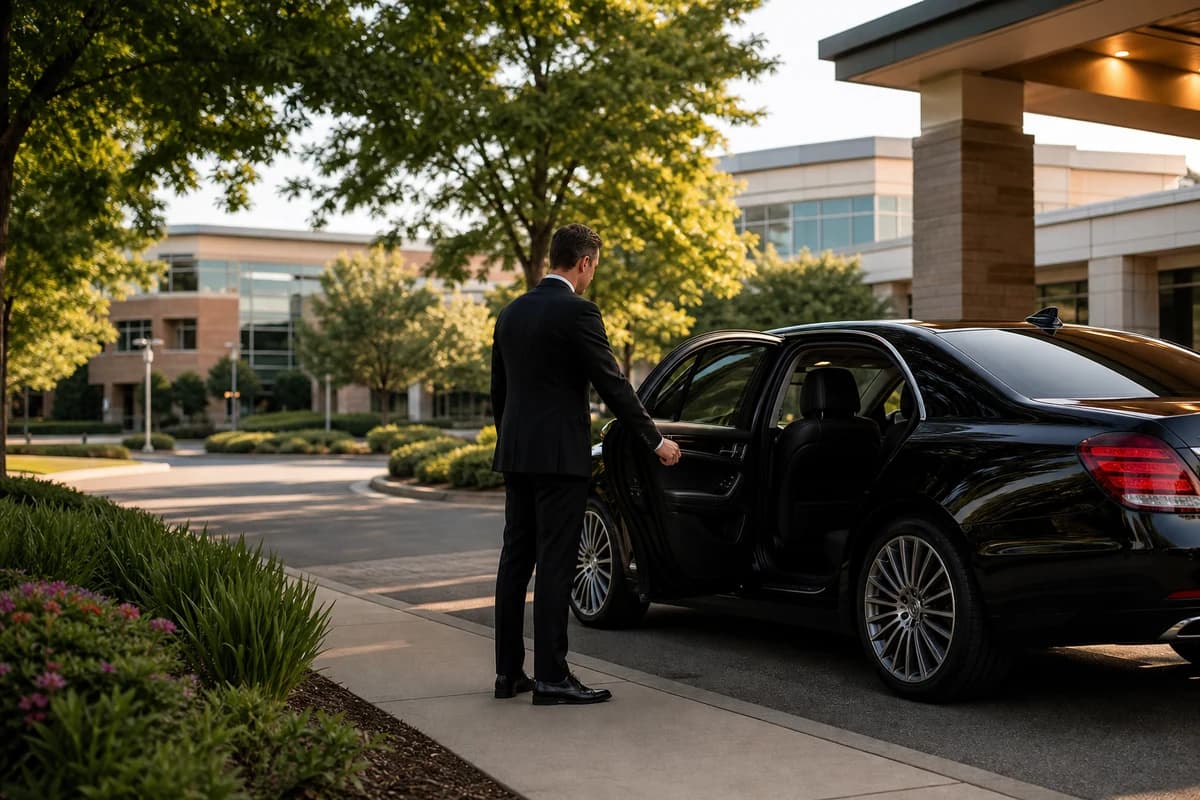Black luxury car service near an east metro business and medical campus for Eagan transportation