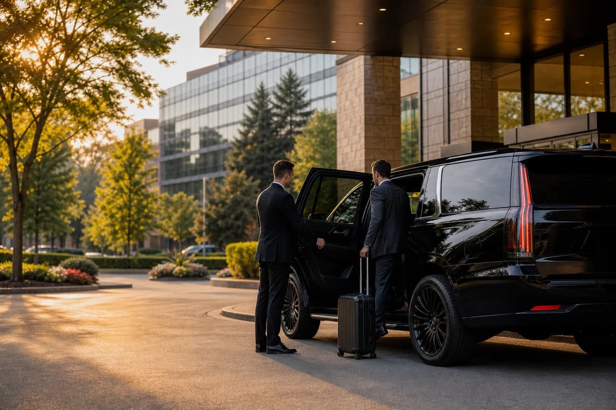 Black luxury SUV ready for a long-distance central Minnesota run for St. Cloud car service